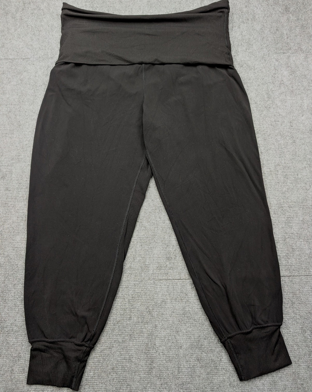 Lululemon Align Foldover Jogger Womens 14 Black Relaxed Fit Athleisure Pockets